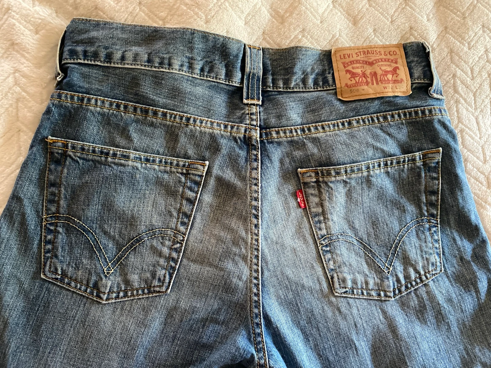 Calça jeans Levi’s 506 W32 L34 azul denim corte reto vintage masculina – photo 4
